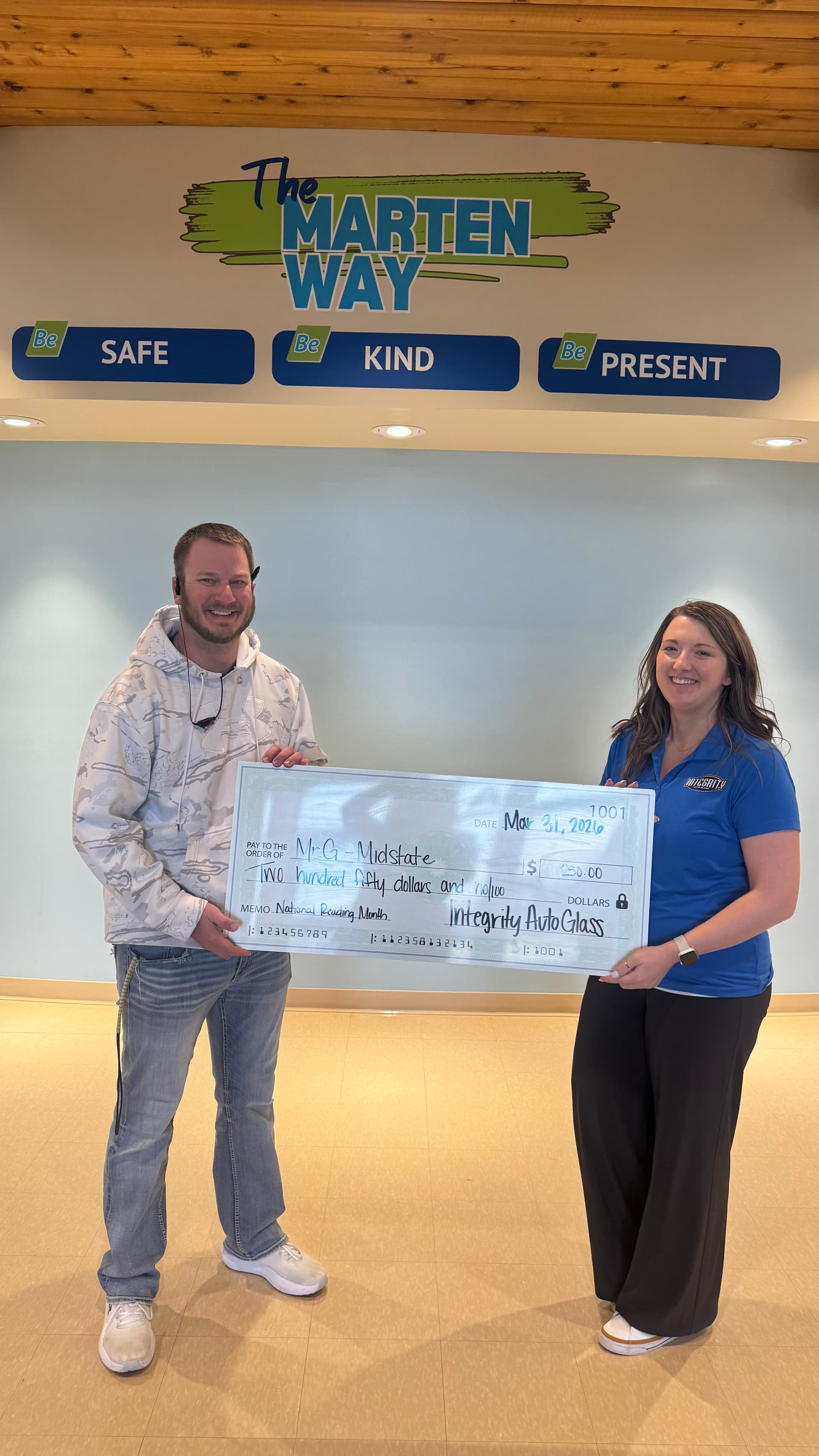 Gallery photos for Integrity Auto Glass Donates $1,000 to Local Classrooms for Reading Month: Image #1